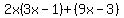 2x%283x-1%29%2B%289x-3%29
