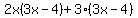 2x%283x-4%29%2B3%283x-4%29