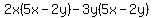 2x%285x-2y%29-3y%285x-2y%29