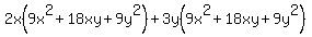2x%289x%5E2%2B18xy%2B9y%5E2%29%2B3y%289x%5E2%2B18xy%2B9y%5E2%29