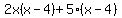 2x%28x+-+4%29+%2B+5%28x+-+4%29