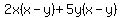 2x%28x-y%29%2B5y%28x-y%29