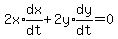 2x%2Aexpr%28dx%2Fdt%29%2B2y%2Aexpr%28dy%2Fdt%29=0