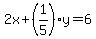 2x%2B%281%2F5%29y=6