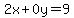 2x%2B0y=9