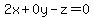 2x%2B0y-z=0