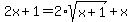 2x%2B1=2%2Asqrt%28x%2B1%29%2Bx