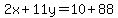 2x%2B11y=10%2B88