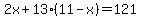 2x%2B13%2811-x%29=121