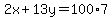 2x%2B13y=100%2A7