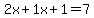 2x%2B1x%2B1=7