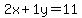 2x%2B1y=11