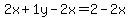 2x%2B1y-2x=2-2x