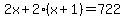 2x%2B2%28x%2B1%29=722