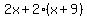 2x%2B2%28x%2B9%29