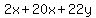 2x%2B20x%2B22y