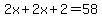 2x%2B2x%2B2=58