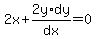 2x%2B2y%2Ady%2Fdx=0