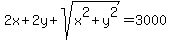 2x%2B2y%2Bsqrt%28x%5E2%2By%5E2%29=3000