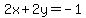 2x%2B2y=-1