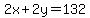 2x%2B2y=132