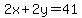 2x%2B2y=41