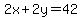 2x%2B2y=42