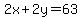 2x%2B2y=63