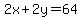 2x%2B2y=64