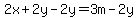 2x%2B2y-2y=3m-2y