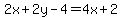 2x%2B2y-4=4x%2B2+