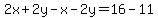 2x%2B2y-x-2y=16-11
