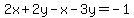 2x%2B2y-x-3y=-1