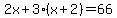 2x%2B3%28x%2B2%29=66