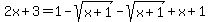 2x%2B3=1-sqrt%28x%2B1%29-sqrt%28x%2B1%29%2Bx%2B1