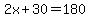 2x%2B30=180
