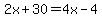 2x%2B30=4x-4