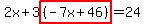 2x%2B3highlight%28%28-7x%2B46%29%29=24