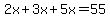 2x%2B3x%2B5x=55