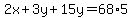 2x%2B3y%2B15y=68%2A5