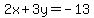 2x%2B3y=-13