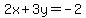 2x%2B3y=-2