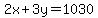 2x%2B3y=1030