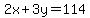 2x%2B3y=114