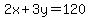 2x%2B3y=120