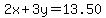2x%2B3y=13.50
