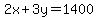 2x%2B3y=1400