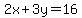 2x%2B3y=16