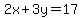 2x%2B3y=17