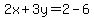 2x%2B3y=2-6